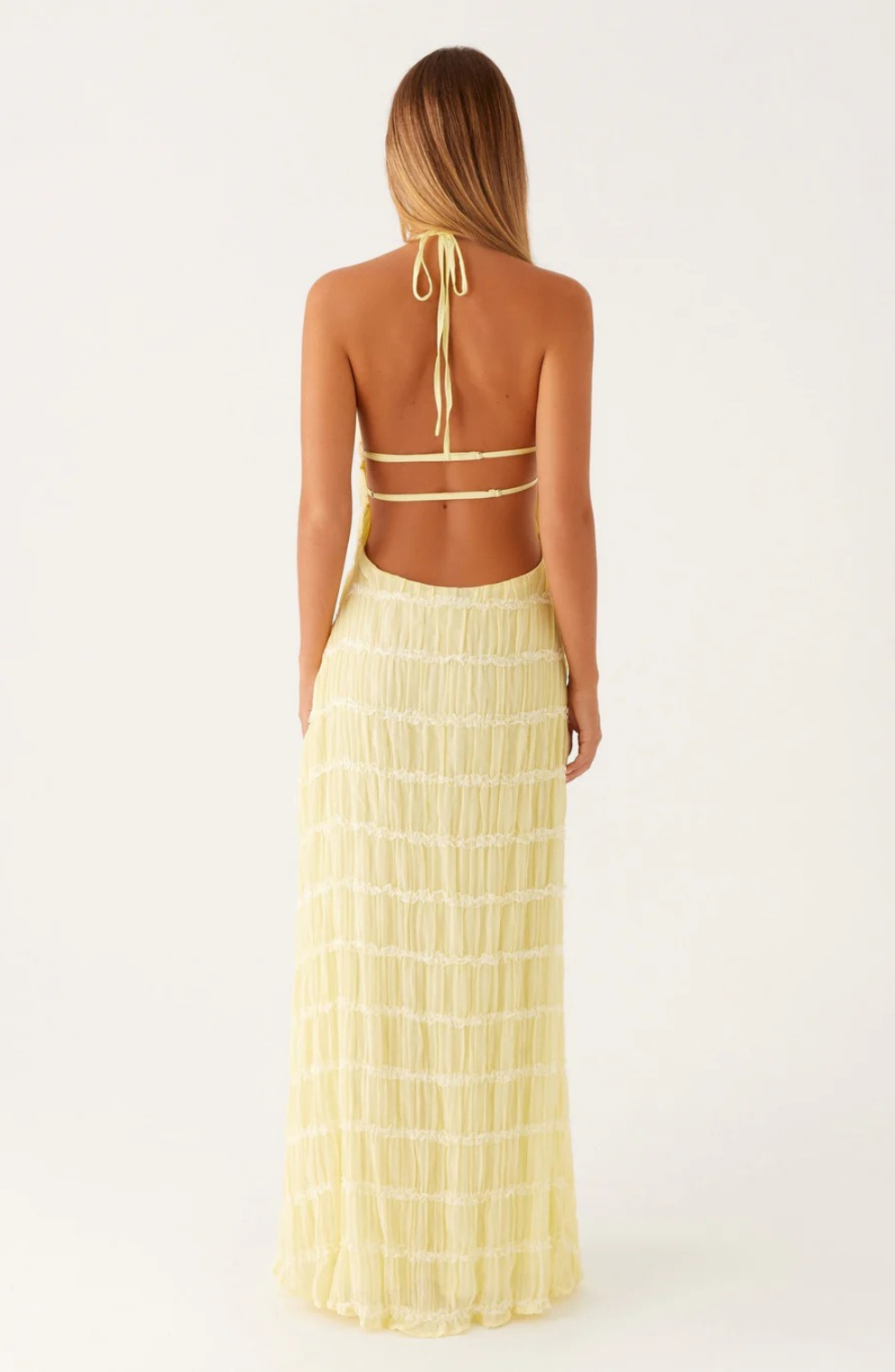 Caroline - Teksturowany halter Maxi jurk