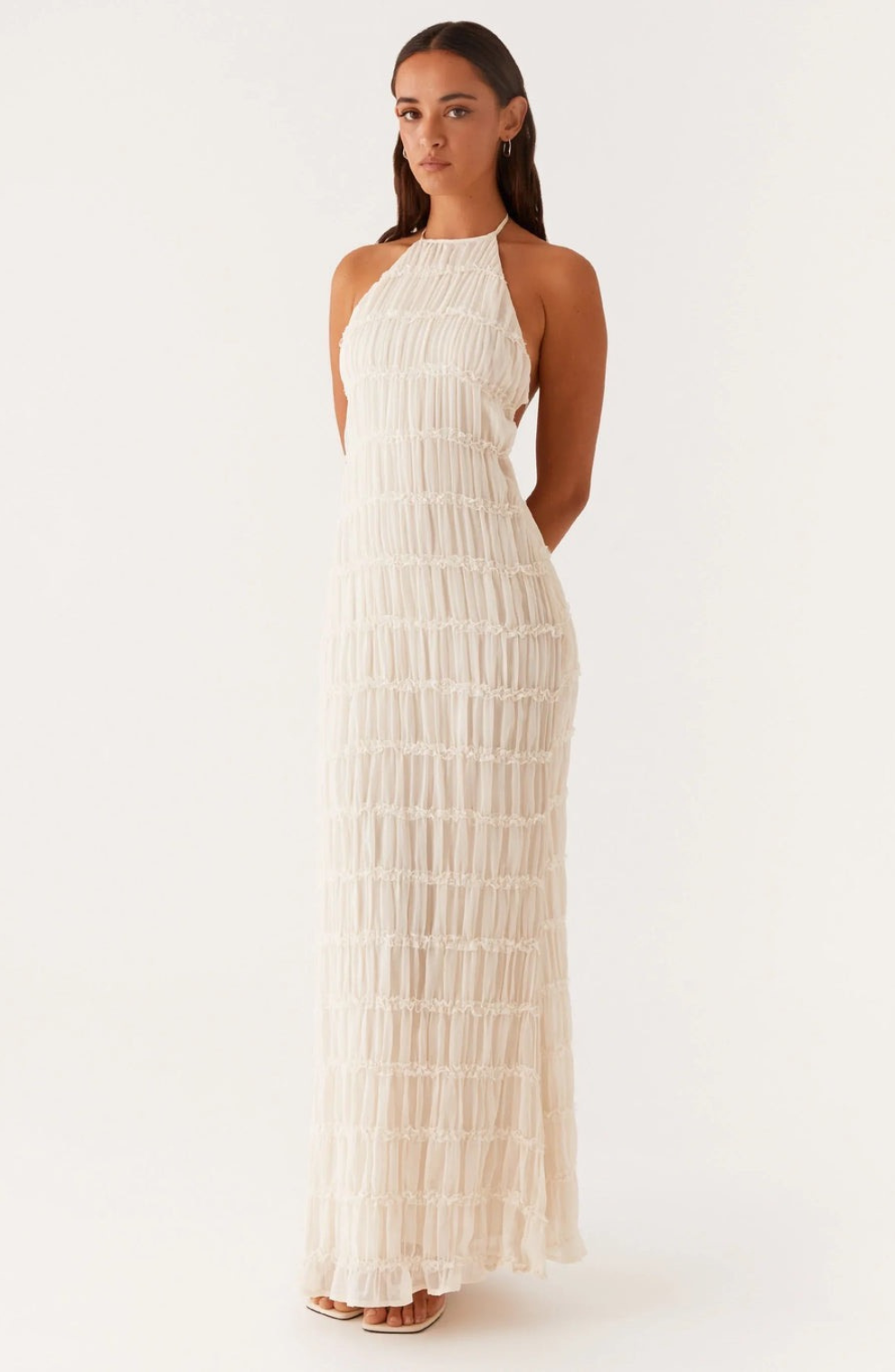 Caroline - Teksturowany halter Maxi jurk