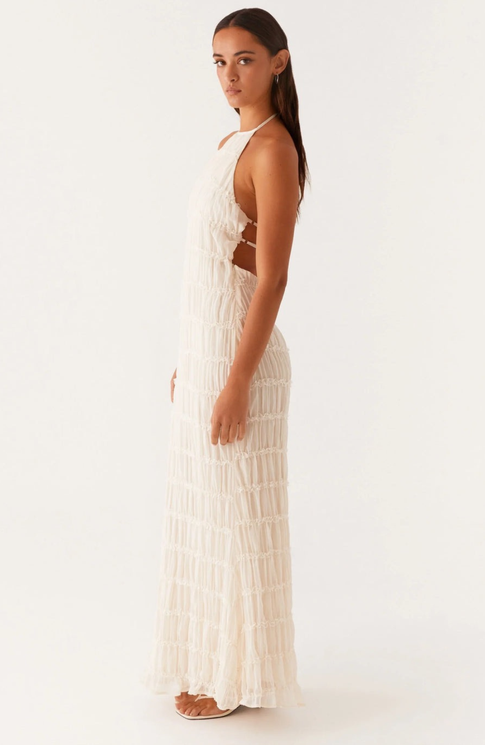 Caroline - Teksturowany halter Maxi jurk