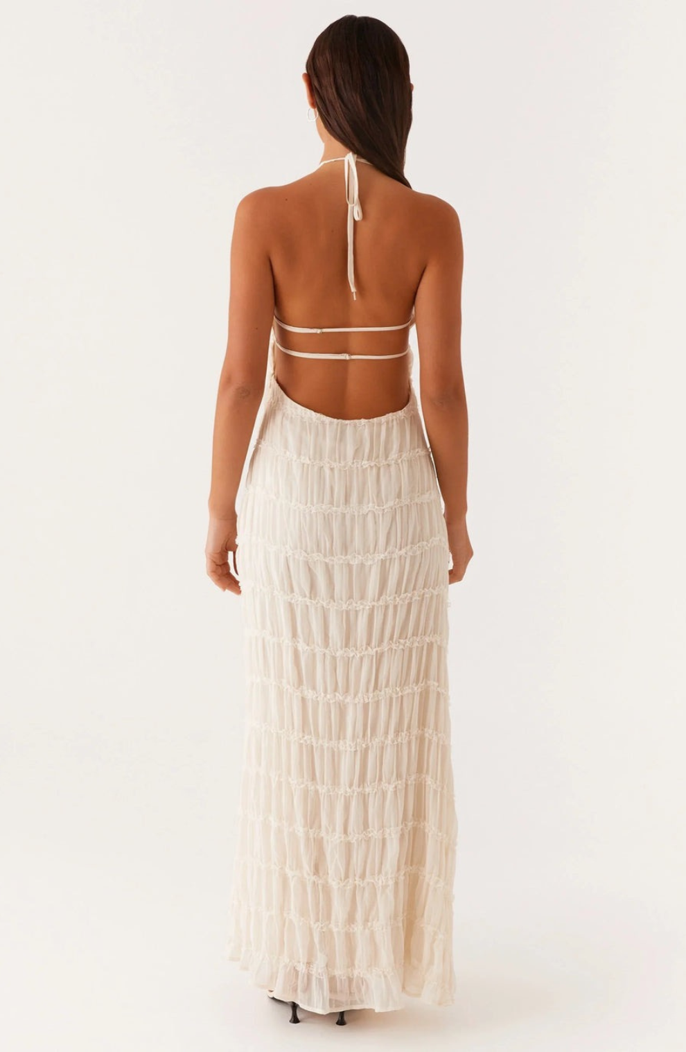 Caroline - Teksturowany halter Maxi jurk
