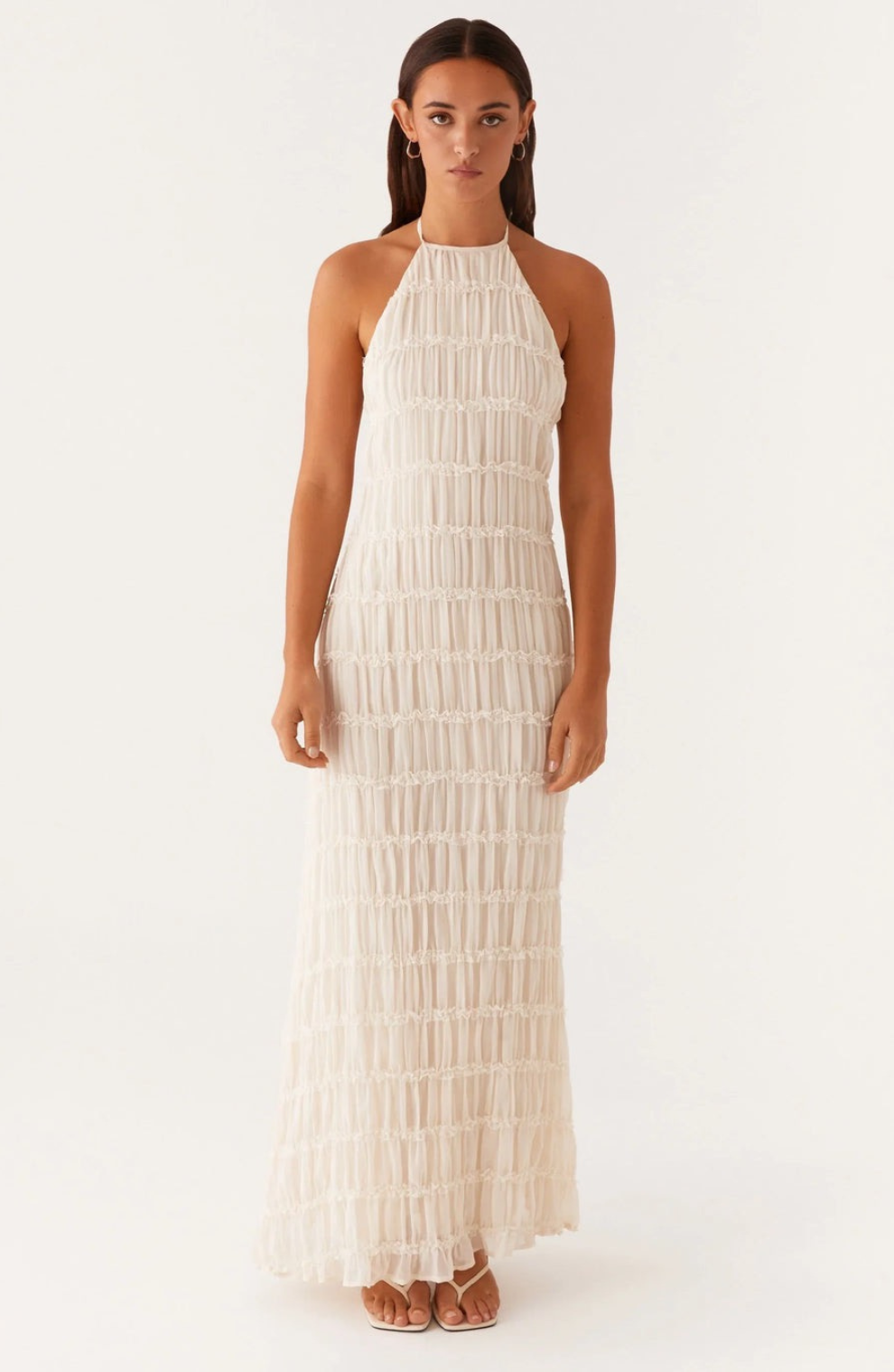 Caroline - Teksturowany halter Maxi jurk