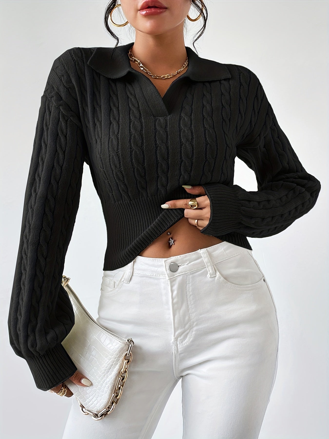 YunaWear | Dzianinowy top polo Elira