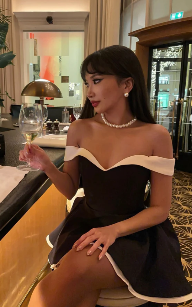 Moonlit Bardot - Mini Jurk