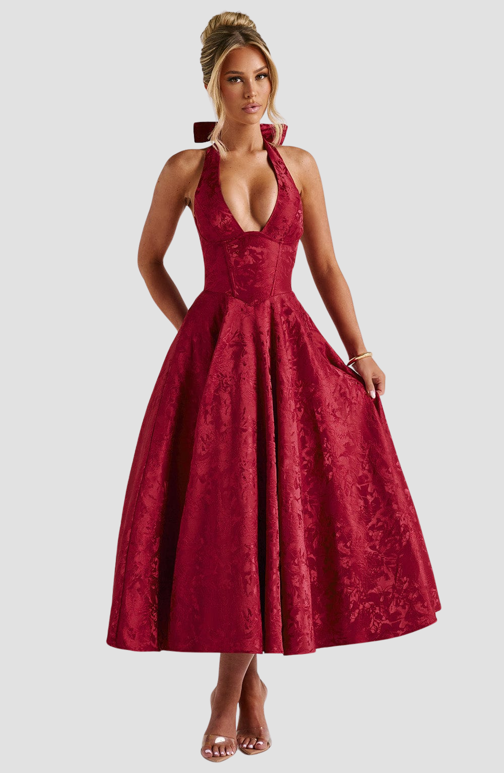 Effie Midi Jurk - Rood