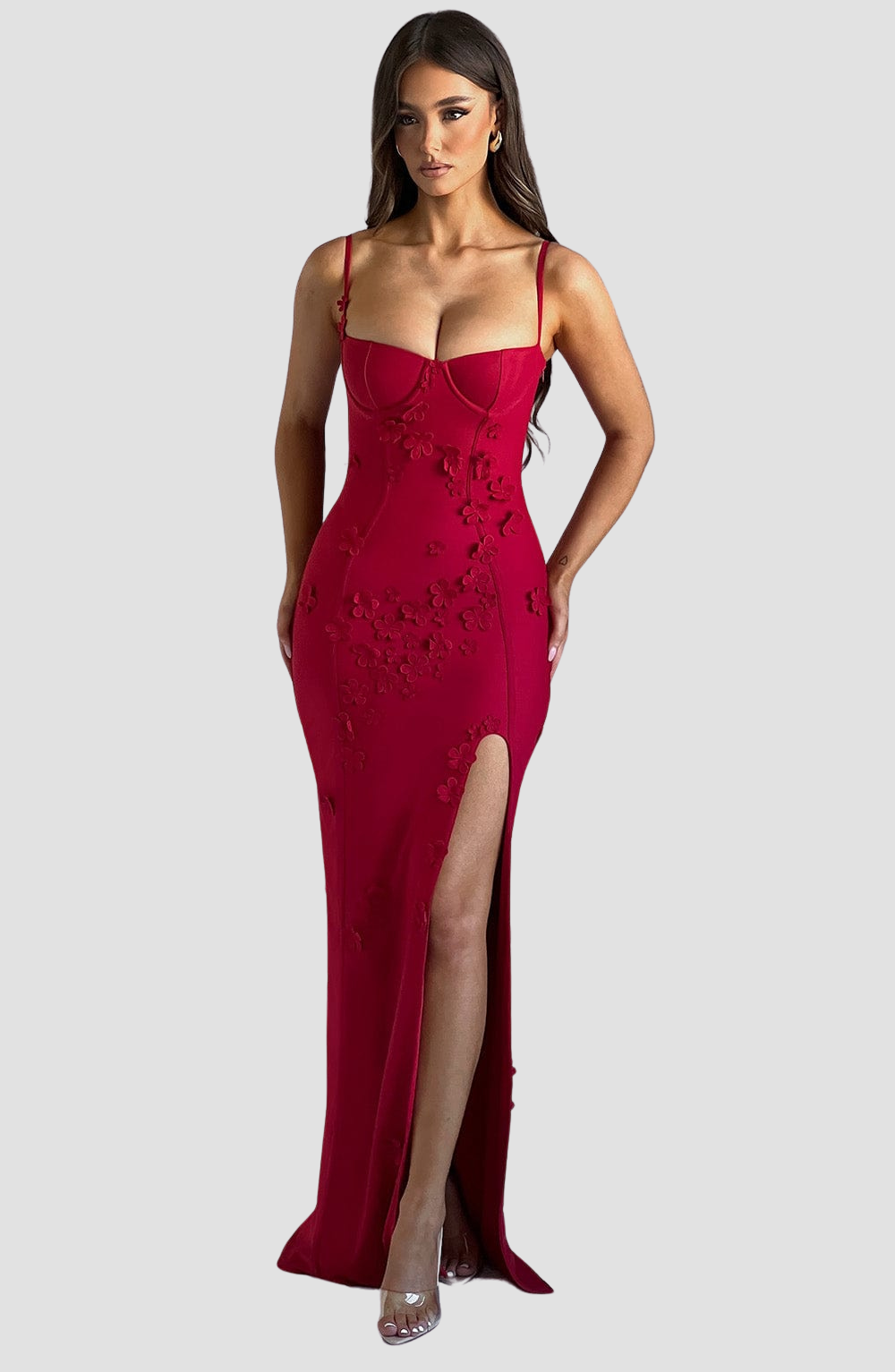 Sukienka maxi Dalary – czerwona z podszewką